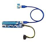 Kingwin PCIe Riser Card Adapter 1x to 16x with 6-Pin Power Cable, SATA to PCI-E Extension Cable for GPU Bitcoin Mining, Ethereum, ETH, Crypto Mining Rig (Latest Version)