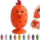 Egg Brush Cleaner, Egg Cleaner for Fresh Eggs, Cute Chick Shaped Egg Wash and Brush, Washing Egg Tool for Standard Sized Eggs (Orange)