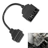 Bookeel Car Scanner Diagnostic Tool Conversion Cable – 22-Pin to 16-Pin OBD2 Adapter, 11.81" Length, Portable Vehicle Connection Cable for Repair (Black)