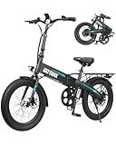 Gotrax R1 20" Folding Electric Bike with 40 Miles Range by 48V Battery, 20Mph Power by 350W, Weighs Only 45lbs, LCD Display & 5 Pedal-Assist Levels, Suitable for Leisure Riding&Commuting Black