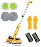 qimedo 5000mAh Electric Mop with Two Battery M2,800RPM Cordless Mops for Floor Cleaning,Best Automatic Spin Mops with Smart Display,Upright Rotating Power Mop with LED Light & Water Spray