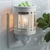 Candle Warmers Etc Pluggable Fragrance Warmer- Decorative Plug-In For Warming Scented Candle Wax Melts and Tarts, White Mission Vintage Bulb