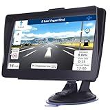 GPS Navigation for Car Truck Navigator 2025 Latest Maps 7 Inch Touch Screen Vehicle GPS Commercial Trucker Navigation Voice Speeding Warning Free Lifetime Update of World Maps
