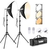 Torjim Softbox Photography Lighting Kit, 20'' x 20'' Professional Softbox Lighting Kit with 85W 3000-7500K LED Bulbs, Studio Lights for Photography/Video Recording/Live Streaming/Portraits Shooting