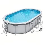 Rectangular Above Ground Pool Set 549x305x119cm, Gray