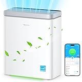 GoveeLife Smart Air Purifier for Home Large Rooms, Covers up to 1046 ft², PM2.5 Monitor, Sleep Mode, 3-in-1 Filter Air Purifier with App and Alexa Control for Pet Hair, Odors, Pollen and Smoke