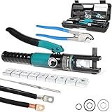 Brileine 10 Tons Hydraulic Crimping Tool and Cable Cutter, Hydraulic Crimper, Battery Cable Crimper Tool for 12 AWG to 2/0 AWG Battery Terminals, with 9 Dies