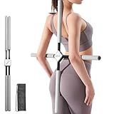 Posture Corrector Yoga Cross Stick -Yoga Stick Posture Corrector- Back Pain Relief for Men Women - Stretcher and Straightener for Upper and Lower Back -Back Straightener Posture Corrector (Gray)