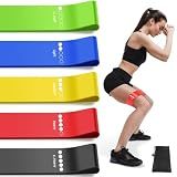 Resistance Bands for Working Out, Exercise Bands Resistance Bands Set with 5 Resistance Levels, Multi-Colored Workout Bands for Indoor & Outdoor Fitness, Leg Strength Training, Yoga (Multicolor)