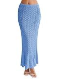 Saodimallsu Womens Crochet Cover Up Maxi Skirt Summer Beach Coverups