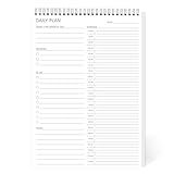 24 Hour Daily Planner - To Do List for Work & Personal Life, Productivity Everyday Planner, Daily Schedule, 6.5 x 9.8