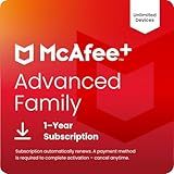 McAfee+ Advanced Family Unlimited Devices | AntiVirus Software 2026 for Windows PC & Mac, AI Scam Detection, VPN, Parental Controls, ID Monitoring |1-Year Subscription with Auto-Renewal | Download