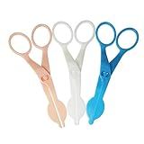 ZYAMY 3pcs ABS Plastic Cake Scissors Flower Fondant Decorating Cake Tool Flowers Lifter Cake Edge Scissors Clip Cream Transfer Confectionery Tool (White, Pink, Blue)