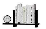 Adjustable Desktop Bookshelf, Retro Tabletop Bookshelf, Desk Shelf for Top of Desk in Living Room, Home, Office, Perfect for Magazine, Books, Cookbooks, No Tools Required to Assemble (Black)