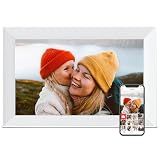 Frameo 10.1'' Digital Picture Frame WiFi, 1280 * 800 IPS HD Touchscreen, 32GB Storage, Instant Share Pictures Video, Smart Photo Frame Electronic, Gifts for Mom, House Warming