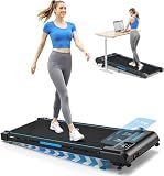 Walking Pad, FOUSAE 6.2MPH Under Desk Walking Pad with 10% Incline, Treadmills for Home with Double Frame, 2.75HP Brushless Drive Treadmill, 12 HIIT Programs, Remote Control, 350LBS Capacity