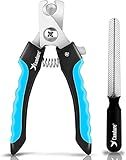 Candure Dog Nail Clippers and Trimmer with Safety Guard to Avoid Over-Cutting Toe Nails Professional Grooming Pet Nail Clipper with Nail File for Small Medium-Large Breeds