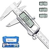Kynup Digital Caliper, Caliper Measuring Tool, Micrometer Dial Vernier Caliper with Large LCD Screen, Full Turn Off, Stainless Steel, Switch from Inch Metric Fraction (6Inch/150MM)