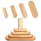 DoubleFill 4 Pack Craft Mold Pottery Plaster Mold Wood Pottery Tool with Handle for Craft Ceramic DIY Forms Bowl Plate Dish Slump Making (Oval,15x5'' 12x4'' 9x3'' 6x2'' Thickness 1'')