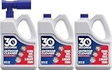 30 Seconds Outdoor Cleaner | Cleans Moss & Algae Stains from House, Vinyl Siding, Deck, Patio, Fence - 3 Capped Bottles, 1 Hose End Spray Attachment (64 Fl Oz (Pack of 3)