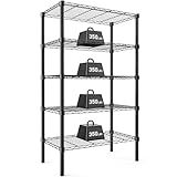 DUMOS 5 Tier Metal Wire Rack Shelf Heavy Duty Standing Shelves Adjustable Steel Closet Shelving Unit Organizers and Storage for Kitchen Bathroom Pantry Office, 13.78" D x 35.43" W x 69.29" H