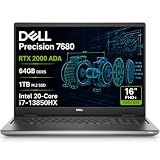 Dell Precision 7680 Laptop, NVIDIA RTX 2000 Ada 8GB, i7-13850HX, 64GB DDR5