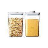 EQI Food Storage Containers with Lids,2.9Qt 2Pcs Airtight Pop Food Storage Containers, BPA-Free Stackable Kitchen Pantry Organizers and Storage, One Button Opening Flour and Sugar Container Sets