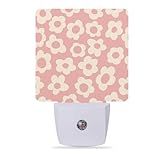 Meikosks Night Lights Plug into Wall Vintage Groovy Flowers Night Lights Dusk to Dawn Sensor Led Lamp for Women Men,Led Lights for Stairway/Hallway/Bedroom,0.5W