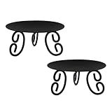 Hosley Set of 2 Pillar or LED Candle Holder 5 inch Diameter Gift for Farmhouse Weddings or can be Used for Aromatherapy and Spa O5