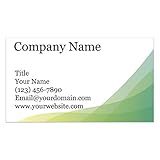 Custom Printed Business Cards - Thick Sturdy Stock - 3.5" x 2" - 100% Made in the U.S.A. (Green Fields, 100)