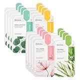 Mediheal Sheet Mask New Essential HERO 16 pack (Collagen, Tea Tree, Madecassoside, Vita) | Korean Skincare Facial Sheet Mask Combo Kbeauty Korean Glass Skin