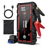 5000A Jump Starter Car Jumper Starter Portable Battery Booster Pack Jump Box with LED Display, LED Light and Jumper Cables(10.0L Gas and 10.0L Diesel)