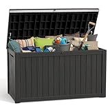 GYMHILL 200 Gallon Deck Box Large Outdoor Storage Box for Patio Furniture,Outdoor Cushions,Garden Tools and Pool Supplies,Waterproof,Weatherproof(Black)
