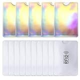 RFID Blocking Sleeves, RFID Identity Card Protector Credit Card Protector Set 10 Regular + 5 Laser Color Easily Into Your Wallet (15)
