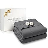Weighted Blanket for Adults (20lbs, 60"x80") Heavy Blanket with Premium Glass, Cooling Weighted Blanket for Sleeping, Queen Size Perfect for 190-210 lbs, Soft Breathable Blanket, Dark Grey
