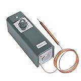 Refrigerator Thermostat Temperature Controller, -30°F to 90°F (-34°C to 32°C) Mechanical Thermostat with 5 Ft Capillary Remote Thermostat Bulb,Temperature Control for freezers & Coolers, W1609-101