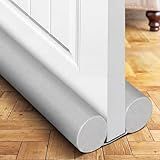 Holikme Door Draft Stopper Door Sweep Weather Stripping Noise Blocker Window Breeze Blocker Adjustable Draft Door Closers, Grey