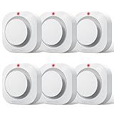Hilmon Smoke Alarm Fire Detector,Battery Operated Photoelectric Smoke Detector with Test Button and Low Battery Warning, Fire Alarms Smoke Detectors for Home, 6 Pack