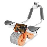 2025 New Ab Roller Wheel with Knee Mat &Timer, Automatic Rebound Abdominal Wheel, Ab Abdominal Exercise Roller with Elbow Support, Abs Workout Equipment Ab Exercise Roller for Women Men