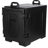 Carlisle FoodService Products Insulated Food Pan Carrier and Warmer, Front-Loading with Handles, Holds 5 Full or 10 Half 2.5" Pans (Sold Separately) with Rugged PE Shell and PU Insulation, Black