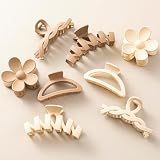 8PCS Hair Clips for Women, Flower Claw Clips for Thick Hair