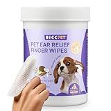 HICC PET Dog Ear Finger Wipes, Ear Cleaner Wipes for Dogs & Cats, Dog Ear Infection Treatment to Relief Itching & Inflammation, Remove Wax, Dirt & Stop Smelly, Non-Irritating, 50ct(Coconut Scent)