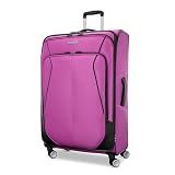 American Tourister 4 KIX 3.0 Checked-Large Softside Expandable Luggage with 4 Spinner Wheels, Hyper Violet