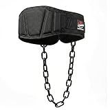 Dip Belt with Chain for Weightlifting, Neoprene Waist Belt for Gym Workout,Pull Ups, Training, Fitness Exercise, Men, Women