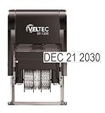 Self Inking Date Stamp with Month, Day, Year - Easy to Use & Adjust, Rubber Head, Sturdy ABS, Uniform Print, 10 Years of Dates, Refillable (Black)