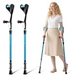 FUSHIDE Forearm Crutches for Adults,Crutches for Men or Women, Lightweight Elbow Crutches, 10-Level Adjustable Height, 3-Part Removable Crutches with Rubber Handles & Comfortable Grip, 1Pair