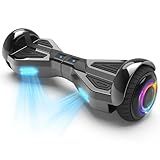 XERATH Electric Self Balancing Scooter 6.5 inch LED Wheels hoverboard Science Fiction Design Featuring Dual 200 Watt Motors, and a Max Speed of 6.2mph .hover board with Bluetooth Speaker (BLACK)