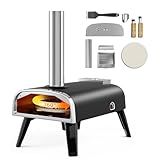 Outdoor Pizza Oven aidpiza 12" Wood Pellet Pizza Ovens With Rotatable Round Pizza Stone Portable Wood Fired with Built-in Thermometer Pizza Stove for Outside Backyard Camping Picnics