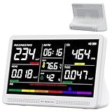bonoch 16 in 1 Air Quality Monitor Indoor 7" Display 9 AQI+7 AQI Alerts, CO2 Monitor Air Quality Tester for CO2, TVOC, PM2.5 PM1.0 PM10, HCHO Temperature Humidity AQI & Time Air Quality Meter for Home