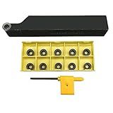 GBJ SRAPR 2020K10 + RPMT10T3MOE-JS LF6018 20mm*125mm Lathe Turning Holders 90° Lathe Turning & Profiling Tool Holder for R5 RPMT10 Round Carbide Inserts